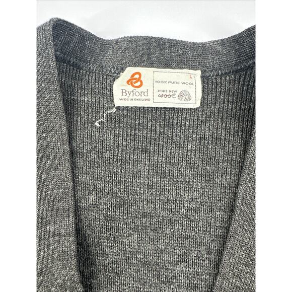 Men's Gray Cardigan Sweater Vest - Picture 2 of 9